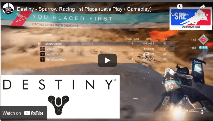 Destiny – Sparrow Racing 1st&nbsp;Place