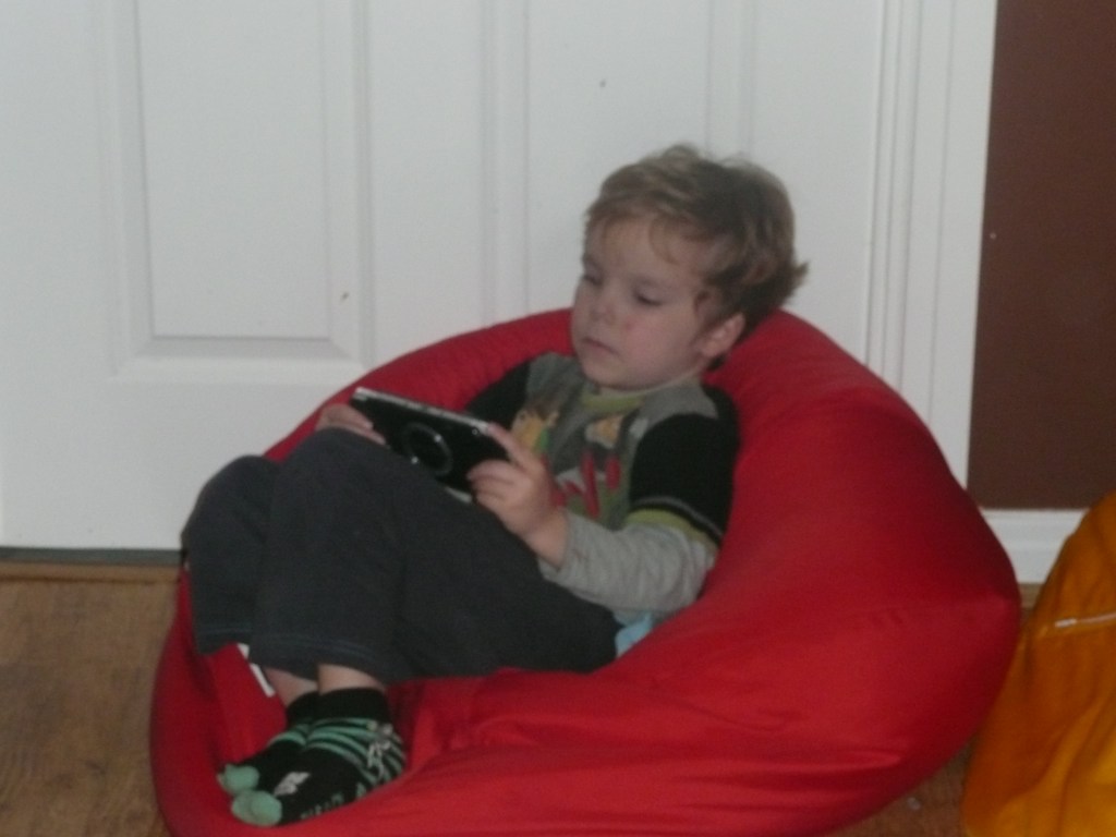 My son with his PSP attached to his arm