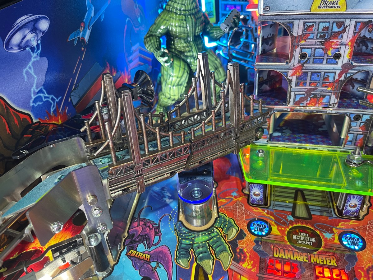 Upgraded Godzilla Pinball with a Sculpted&nbsp;Bridge